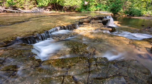 River flowing through rocks in forest