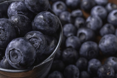 Close-up of blueberries in bowl