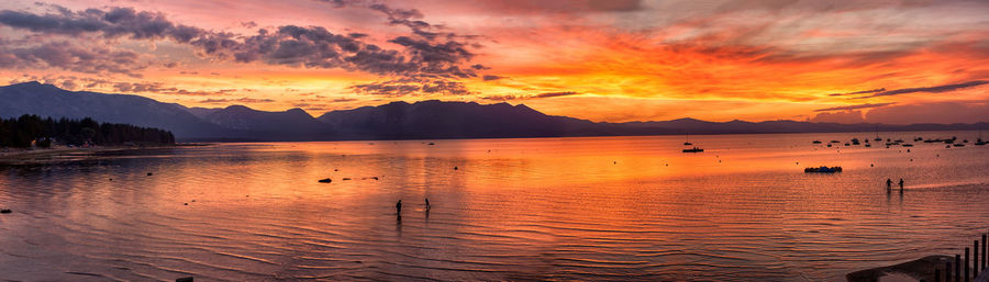 Scenic view of sea during sunset