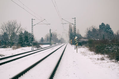 Railroad tracks in winter