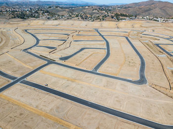 High angle view of agricultural field