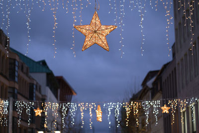 Festively decorated streets city all kinds lights illuminations garlands the christmas celebration