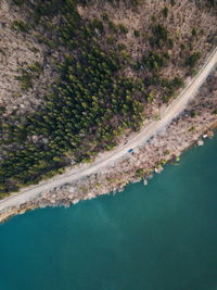 Aerial view of lake and landscape