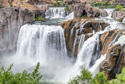 Scenic view of waterfall