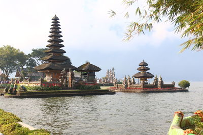 Low angle view of temple against sky