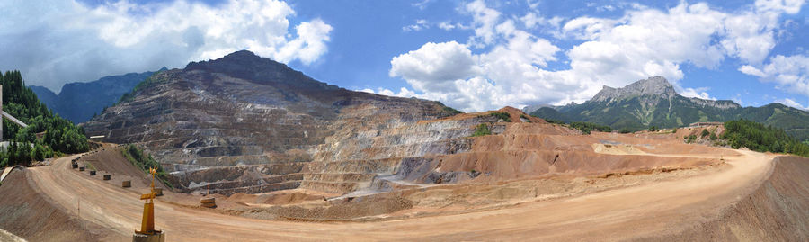 Panoramic view of landscape against cloudy sky