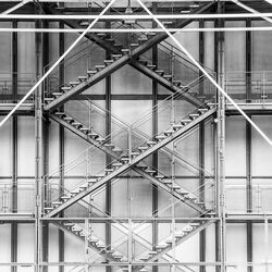 Low angle view of staircase against sky