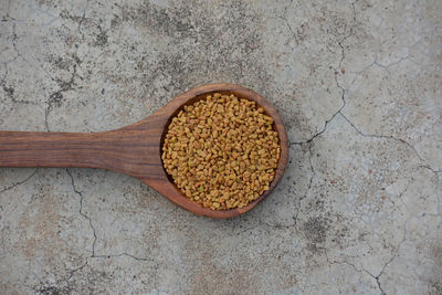 High angle view of bread on table