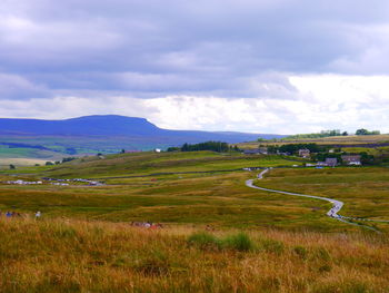 Scenic view of field against sky