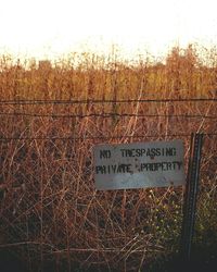 Information sign on wall