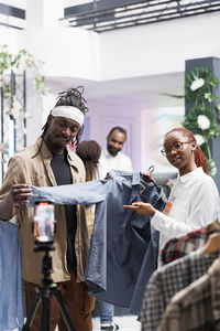 Business colleagues working in office