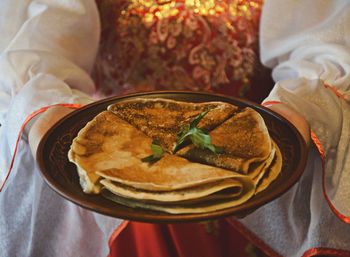 High angle view of food on plate