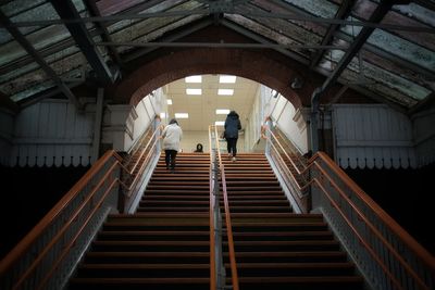 Low angle view of staircase in building