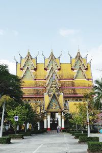 Exterior of temple against sky