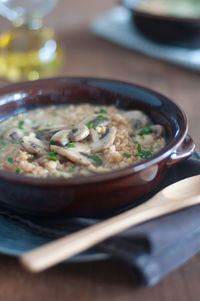 Close-up of soup in bowl