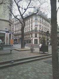 View of city through window