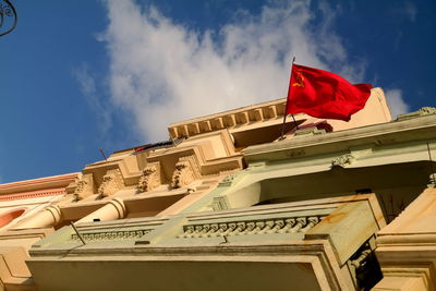 Low angle view of flags