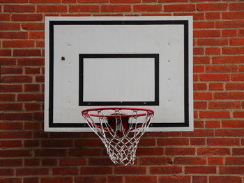 Close-up of basketball hoop