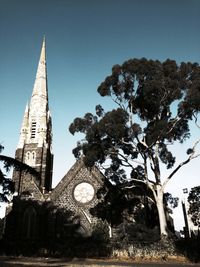 Low angle view of church against sky