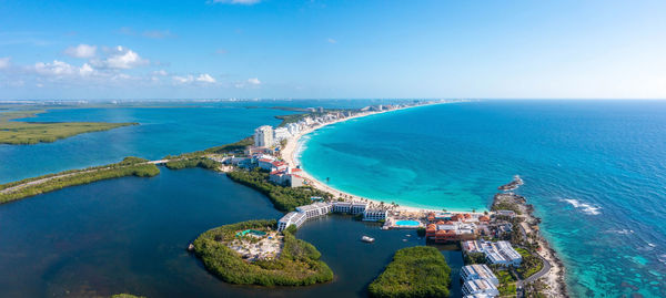 Beautiful laguna beach resort. aerial view of the luxury hotel