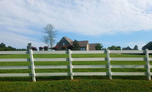 Scenic view of grass against sky