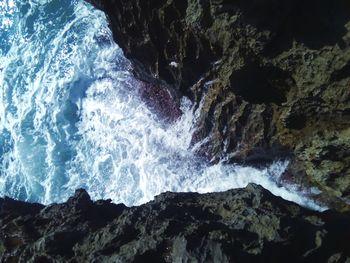 Scenic view of waterfall
