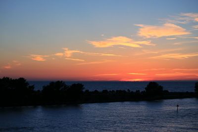 Scenic view of sea at sunset