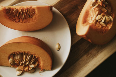 Pumpkin slices for thanksgiving dinner food photography