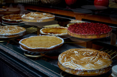 High angle view of various food for sale