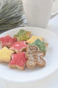 Close-up of food in plate on table