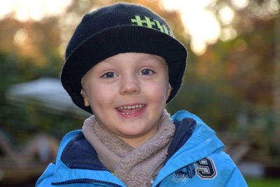 Portrait of smiling boy wearing hat