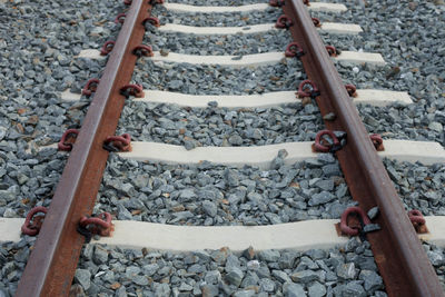 High angle view of railroad track