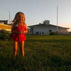 Girl playing in park