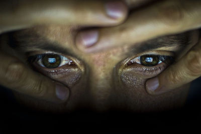 Close-up portrait of frustrated man