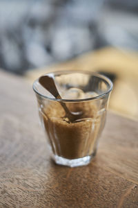 Close-up of coffee on table