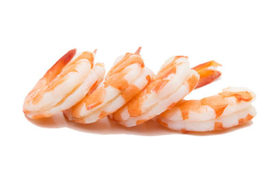 Close-up of cake against white background