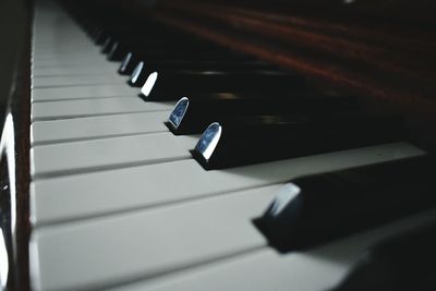 Close-up of piano keys