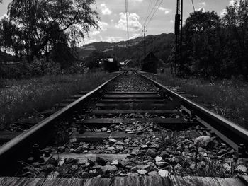 Railroad tracks on railroad track