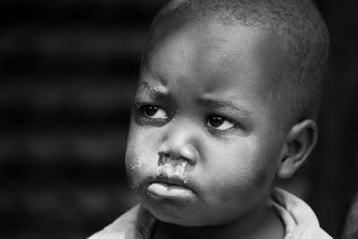 Close-up portrait of cute boy