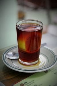 Close-up of drink on table