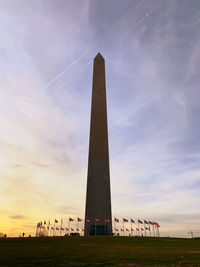 The afterglow of sunset on the washington monument 