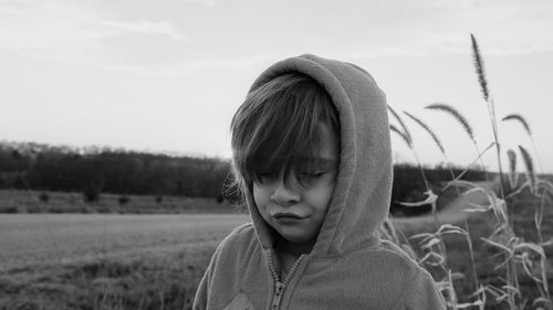 Portrait of girl in grass