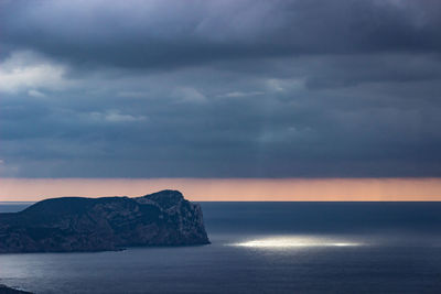 Scenic view of cloudy sky over sea