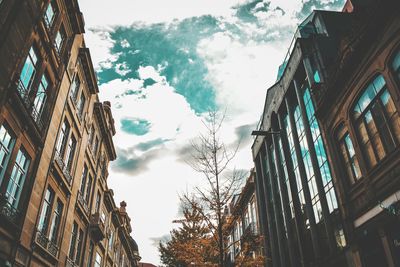 Low angle view of buildings against sky