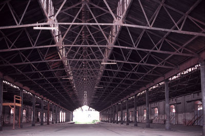 Interior of old abandoned empty warehouse