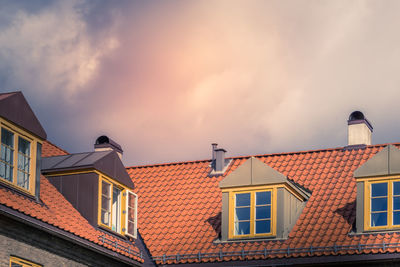 Low angle view of residential building against sky