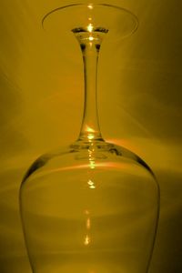 Close-up of water drop in glass
