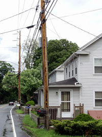 Electricity pylons on road