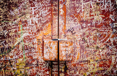 Full frame shot of graffiti on wall