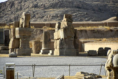 Persepolis, achaemenid empire, shiraz, fars, iran, the hundred column hall the treasury persepolis